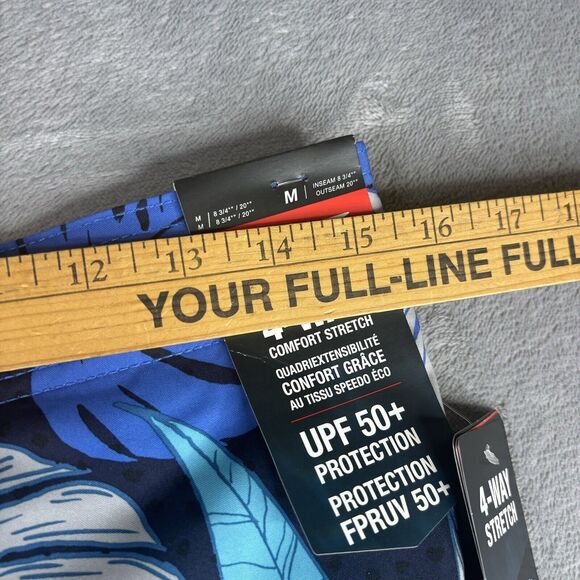 Speedo Swim Trunks Mens‎ Medium Board Shorts Ocean Blue Graphic Stretch UPF $59 - Picture 16 of 16